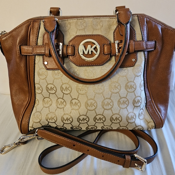 Michael Kors Tan and Cream Satchel